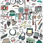 word art of hipster items